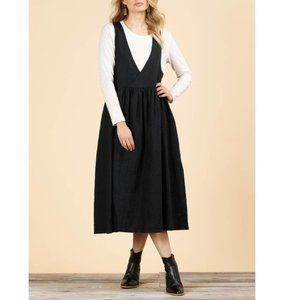 Shanty Women's Black Zhivago Pinafore Midi Dress Size XS/S